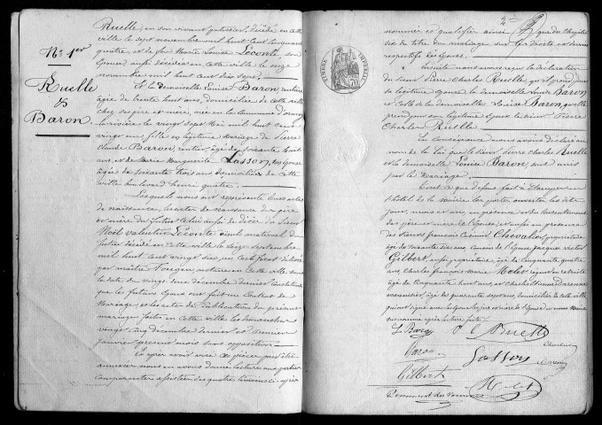 ETAMPES. Mariages : registre d'état civil (1861). 