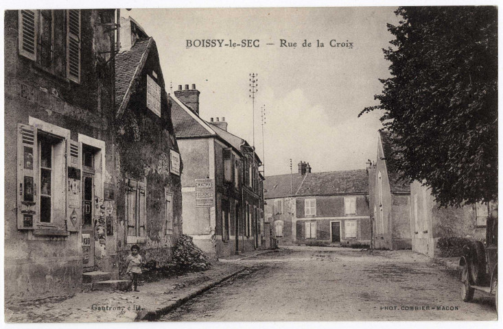 BOISSY-LE-SEC. - Rue de la Croix, Gautron, 7 lignes, ad., sépia. 