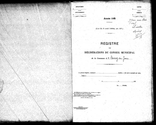 BOURAY-SUR-JUINE : registre des délibérations et répertoires 