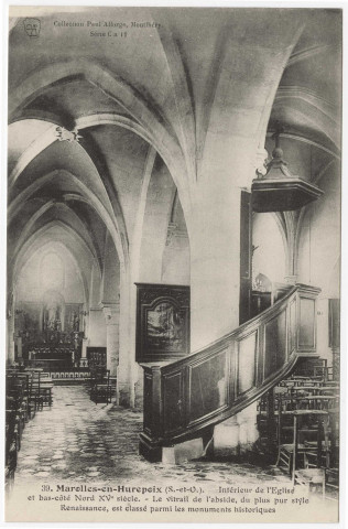 MAROLLES-EN-HUREPOIX. - Intérieur de l'église. (Edition Seine-et-Oise artistique et pittoresque, collection Paul Allorge.) 