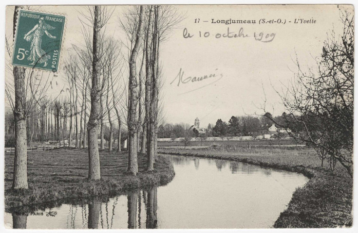 LONGJUMEAU. - L'Yvette. B.F. Debuisson, (1909), 5 c, ad. 