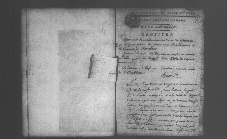 MEROBERT. Naissances, mariages, décès : registre d'état civil (1801-1810). 