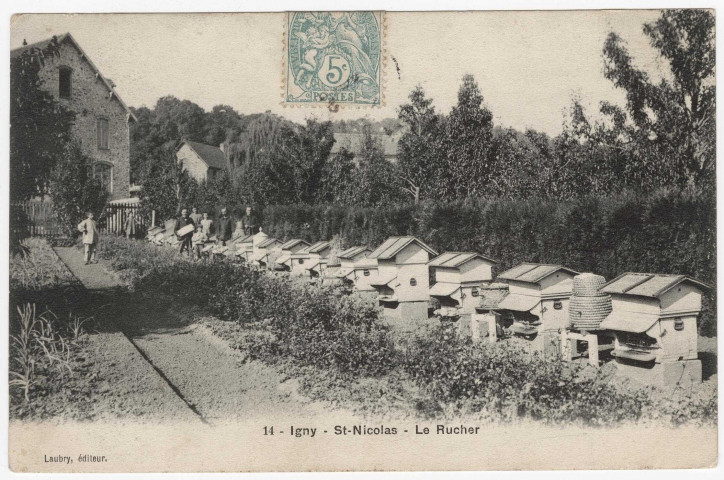 IGNY. - Etablissement Saint-Nicolas. Ecole d'horticulture, le rucher. Laubry, 3 mots, 5 c, ad. 