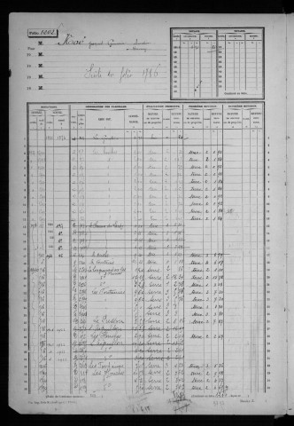 CERNY. - Matrice des propriétés non bâties : folios 1201 à 1798 [cadastre rénové en 1968]. 