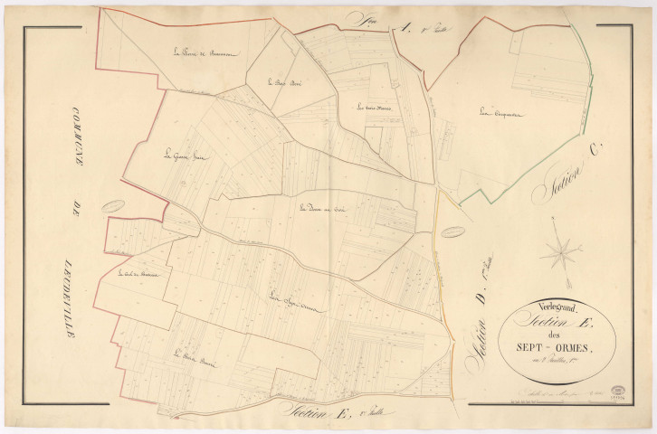 VERT-LE-GRAND. - Section E : Sept Ormes (les), 1ère feuille. 