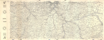 PARIS (environs de). - Cartes générales de l'Ile-de-France. 150 kms autour de Paris, carte Michelin, [vers 1970]. Sans éch. Papier. N et B. Dim. 54 x 134 cm. [1 plan]. 