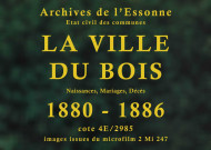 VILLE-DU-BOIS (LA). Naissances, mariages, décès : registre d'état civil (1880-1886). 