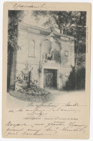 LONGJUMEAU. - Château, chapelle du prieuré de Saint-Eloi. Bouthier (1902), 6 lignes, 10 c, ad. 