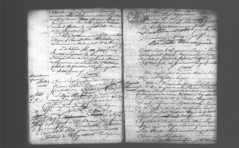 SAULX-LES-CHARTREUX. Naissances, mariages, décès : registre d'état civil (an XI-1808). 