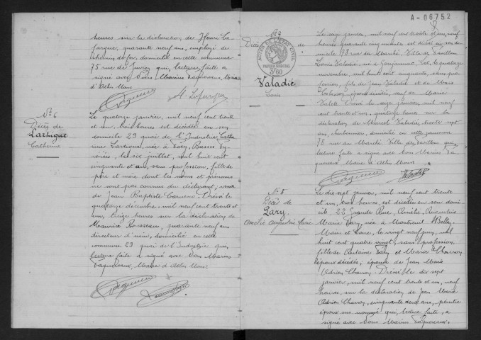 ATHIS-MONS.- Décès : registre d'état civil (1931). 