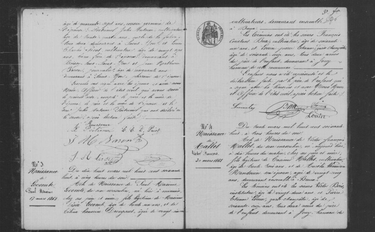 BREUX-JOUY. Naissances, mariages, décès : registre d'état civil (1868-1874). 