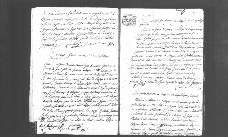 PRUNAY-SUR-ESSONNE. Naissances, mariages, décès : registre d'état civil (an XIII-1834). 