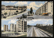 VIRY-CHATILLON. - Groupe scolaire Jules Verne, place du marché, résidence l'Erable, l'autoroute vers les résidences. Edition SPADEM, 1972, couleur. 