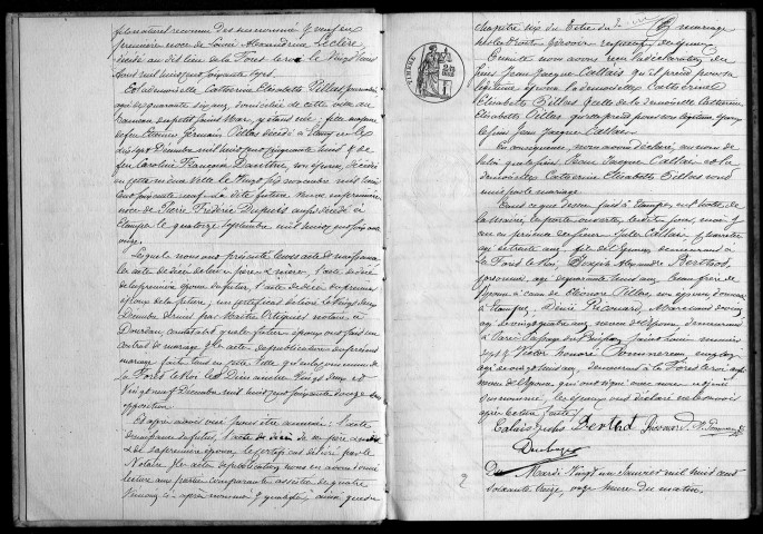 ETAMPES. Mariages : registre d'état civil (1873). 