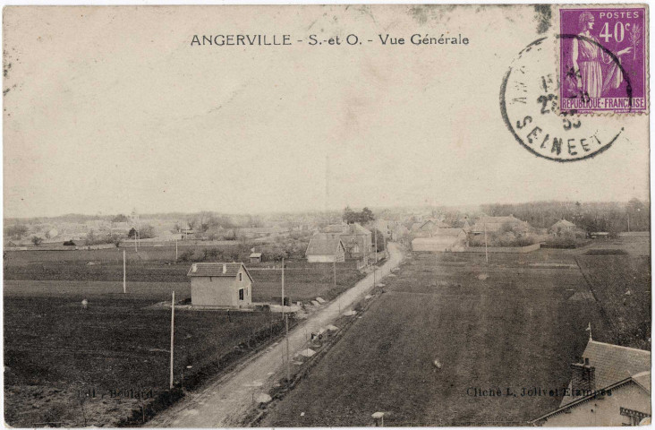 ANGERVILLE. - Vue générale, Boulard, 1930, 3 lignes, 40 c, ad. 