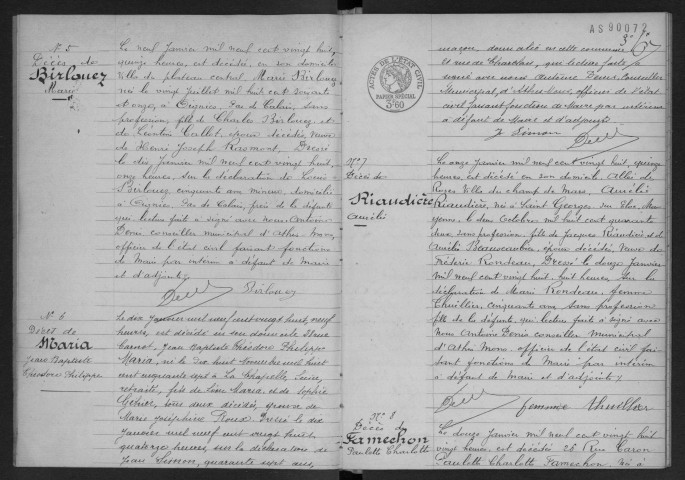 ATHIS-MONS.- Décès : registre d'état civil (1928). 