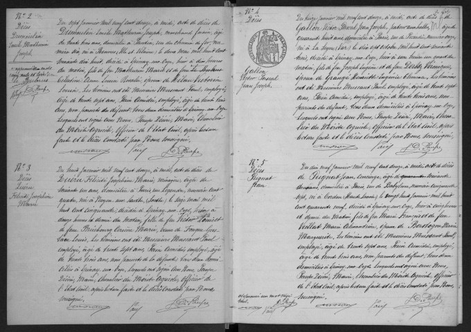 EPINAY-SUR-ORGE.- Décès : registre d'état civil. 