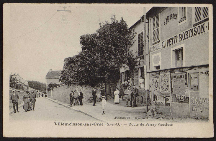 VILLEMOISSON-SUR-ORGE.- Route de Perray-Vaucluse [1904-1910].