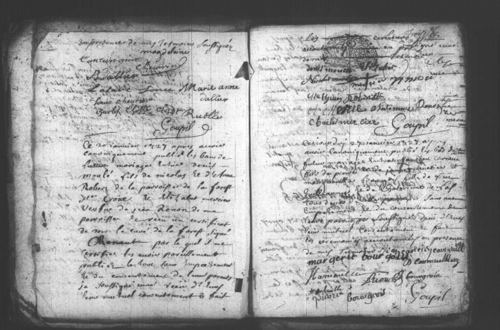 ETAMPES. Paroisse Saint-Martin : Baptêmes, mariages, sépultures : registre paroissial (1727-1740). 