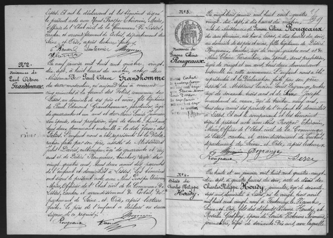 LISSES.- Naissances, mariages, décès : registre d'état civil (1897-1904). 