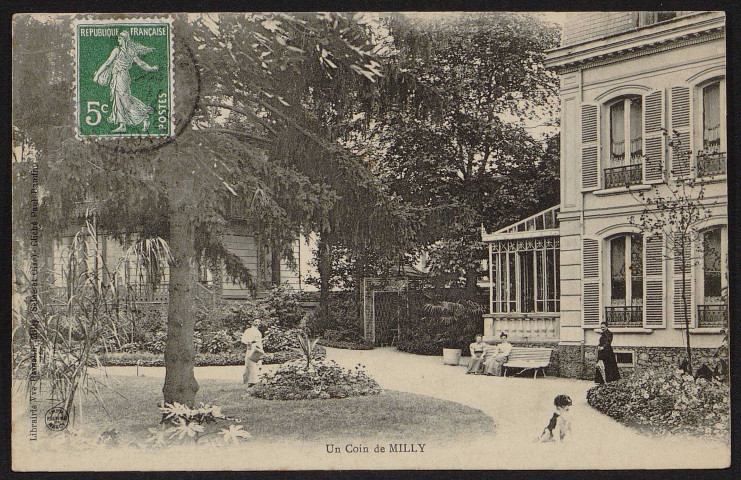 MILLY-LA-FORET.- Un coin de Milly : maison bourgeoise (24 novembre 1908).