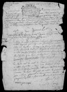 BROUY. - Registre des baptêmes, mariages et sépultures (1714-1748) [manque l'année 1744]. 
