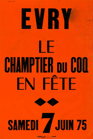 EVRY. - Le quartier du Champtier du Coq en fête, 7 juin 1975. 