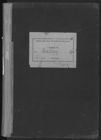 SACLAY. - Matrice des propriétés non bâties [cadastre rénové en 1934]. 