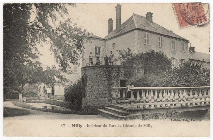 MILLY-LA-FORET. - Intérieur du château de Milly [Editeur Luquet, 1905, timbre à 10 centimes]. 
