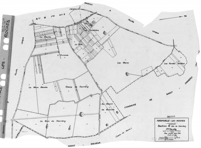 NAINVILLE-LES-ROCHES . -Cadastre révisé pour 1933 : plans de la section A le Parc, section B Camp Rémy 1ère feuille, 2ème feuille, section C les Bois ; cadastre renouvelé pour 1962 : plan de la section ZA ; cadastre renouvelé pour 1966 : plan de la section ZB, [6 plans]. 