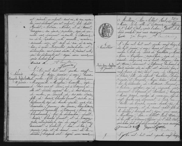 ESSONNES. Décès : registre d'état civil (1893). 