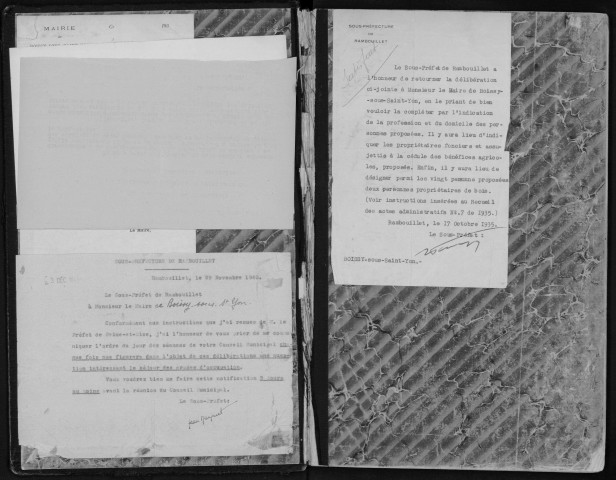 BOISSY-SOUS-SAINT-YON. - Administration de la commune. - Registre des délibérations du conseil municipal (29/09/1928 - 09/12/1943). 