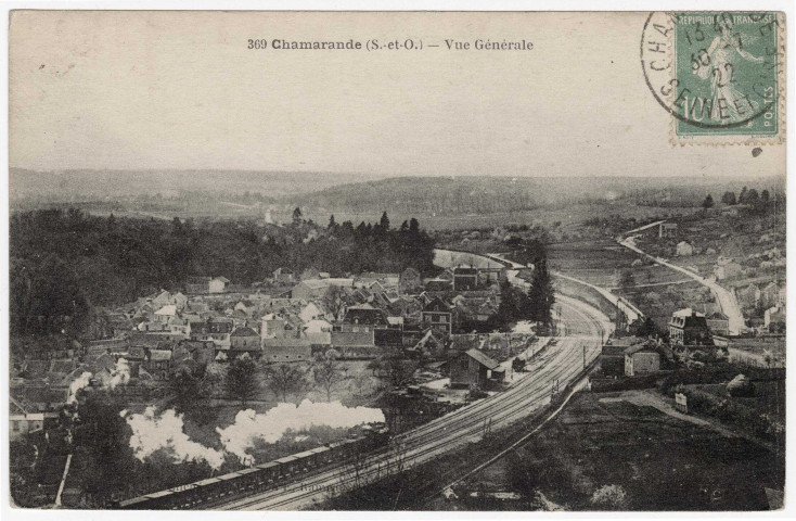 CHAMARANDE. - Vue générale, 1922, 8 lignes, 10 c, ad. 