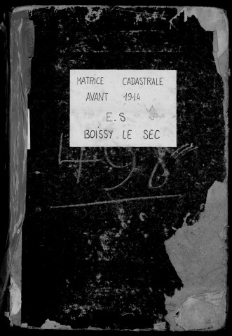 BOISSY-LE-SEC. - Etat de sections [cadastre rénové en 1962]. 