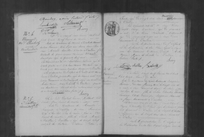 DOURDAN. Naissances, mariages, décès : registre d'état civil (1830-1831). 