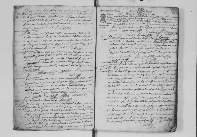 IGNY. Paroisse Saint-Pierre : Baptêmes, mariages, sépultures : registre paroissial (1675-1692). [B.M.S. (1692), voir aussi début de 4E1667]. 