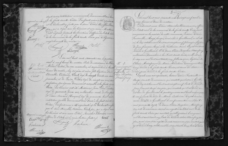 FORET-SAINTE-CROIX (LA). Naissances, mariages, décès : registre d'état civil (1861-1875). 