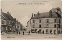 ANGERVILLE. - Hôtel de France, Boulard, 6 lignes, ad., sépia. 