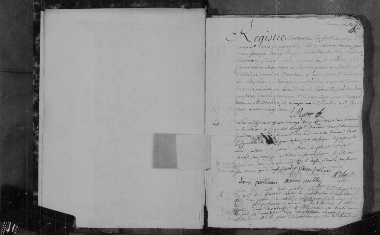 ROINVILLE-SOUS-DOURDAN. Paroisse Saint-Denis : Baptêmes, mariages, sépultures : registre état-civil ; naissances, mariages, décès (décembre 1782-an III). 