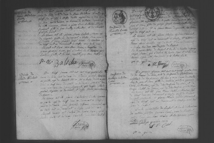 MASSY. Naissances, mariages, décès : registre d'état civil (1824-1832). 