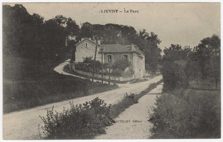 JUVISY-SUR-ORGE. - Le parc. Bauthamy (1907), 5 lignes, 10 c, ad. 