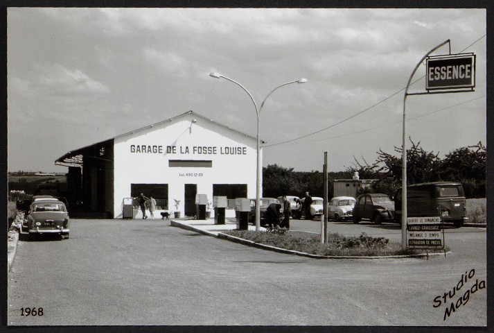 LEUVILLE-SUR-ORGE.- Garage automobile de la Fosse Louise (1968).