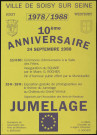 SOISY-SUR-SEINE. - 10ème anniversaire du jumelage Soisy-sur-Seine/Westbury (1978 - 1988) : programme des festivités, 24 septembre 1988. 
