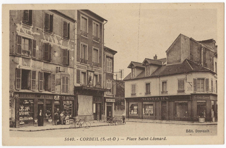 CORBEIL-ESSONNES. - Place Saint-Léonard, Drevault, sépia. 