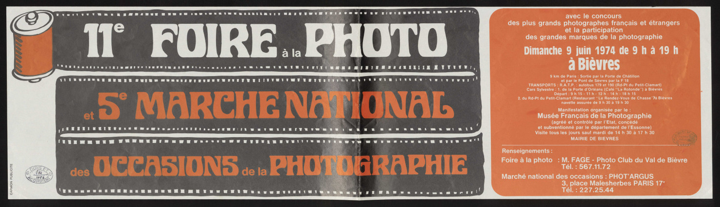 BIEVRES. - 11ème Foire à la photo, 5ème marché national des occasions de la photographie, 9 juin 1974. 