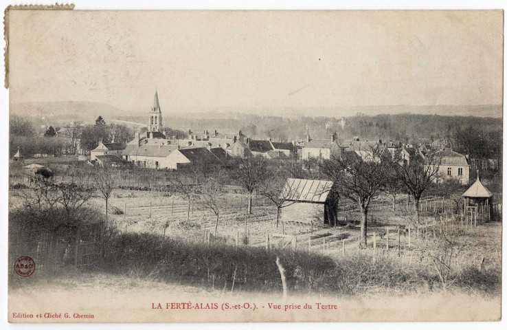 FERTE-ALAIS (LA). - Vue prise du tertre [Editeur Chemin, 1904, timbre à 5 centimes]. 