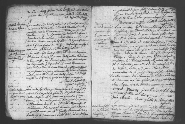 FLEURY-MEROGIS. (Plessis-le-Comte). Paroisse Saint-Rédempteur : Baptêmes, mariages, sépultures : registre paroissial (1770-1786). 