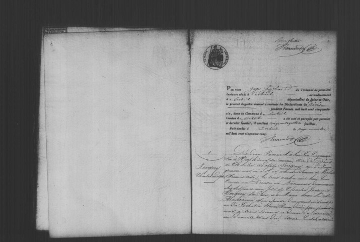 CORBEIL. Décès : registre d'état civil (1856). 