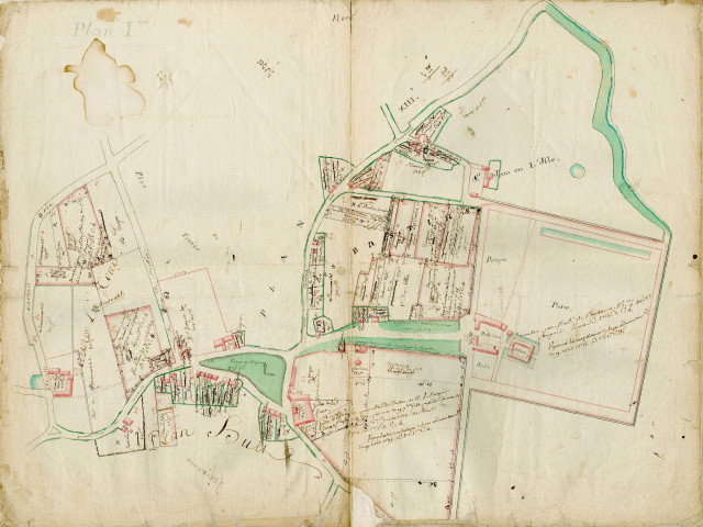 TIGERY, seigneurie de. - Droits seigneuriaux : plan terrier de la seigneurie de TIGERY [1 registre de 17 planches de plans couleurs] (1750). 