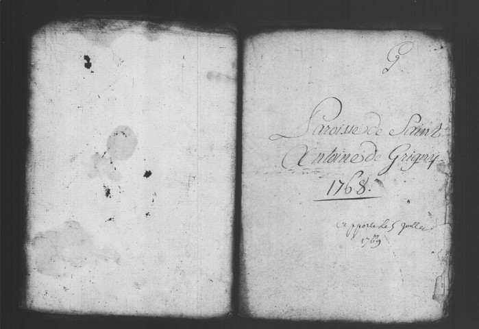 GRIGNY. Paroisse Saint-Antoine : Baptêmes, mariages, sépultures : registre paroissial (1768-1780). 